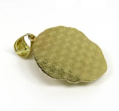 10k yellow gold medium closed back 3d lion head pendant