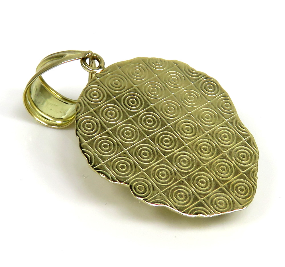 10k yellow gold small closed back 3d lion head pendant - Image 4