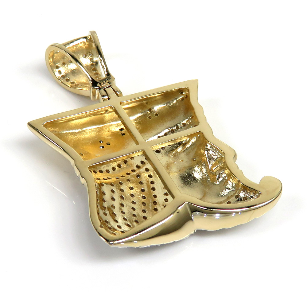 14k gold round black & white diamond king of clubs head pendant 0.90ct - Image 5