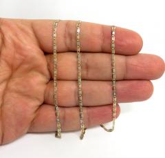 10k tri color gold solid satin mariner link chain 20 inch 2mm