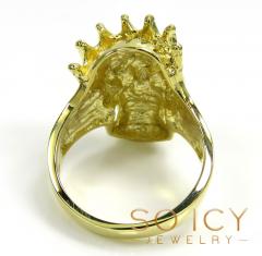 10k yellow gold crown skull ring 