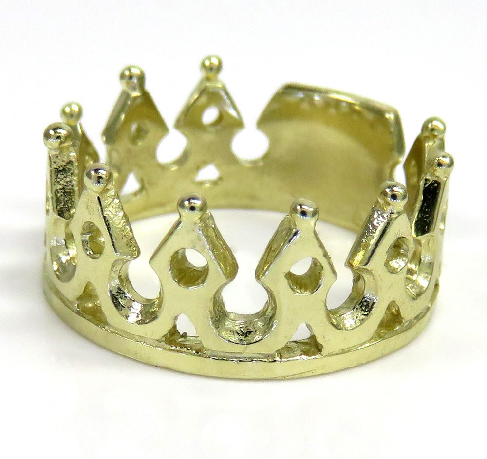 10k yellow gold crown ring - Image 2