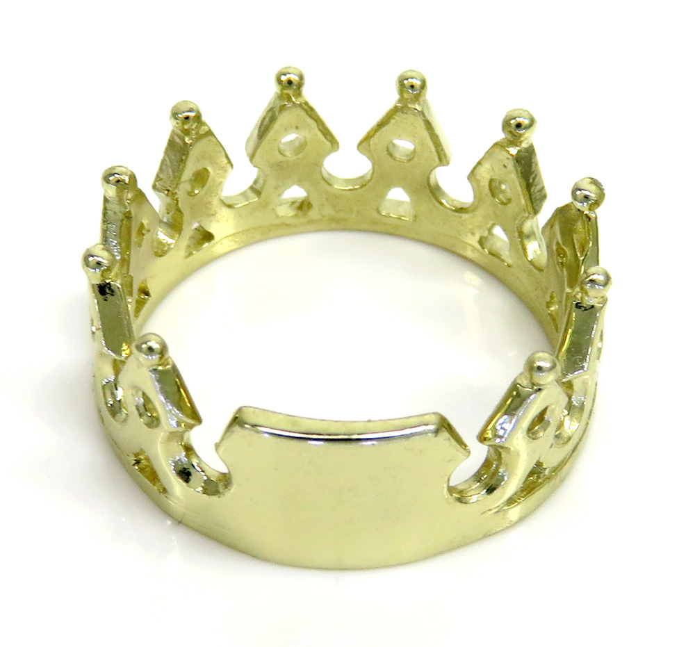 10k yellow gold crown ring - Image 5