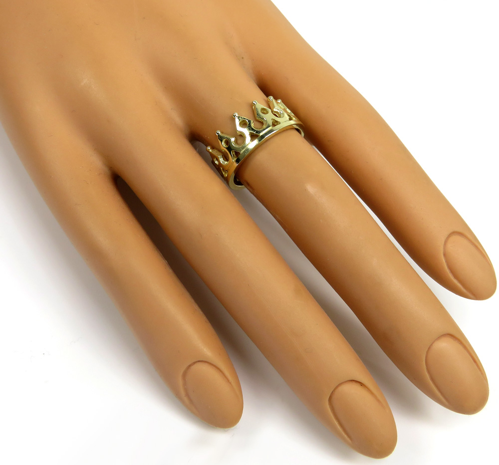 10k yellow gold crown ring - Image 6