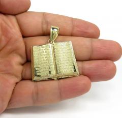 10k yellow gold large holy bible book pendant 