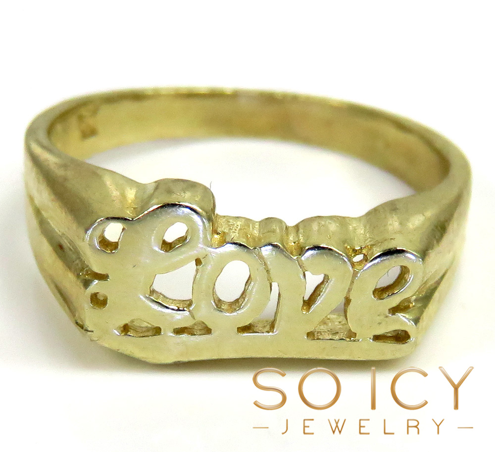 10k yellow gold small love ring - Image 2