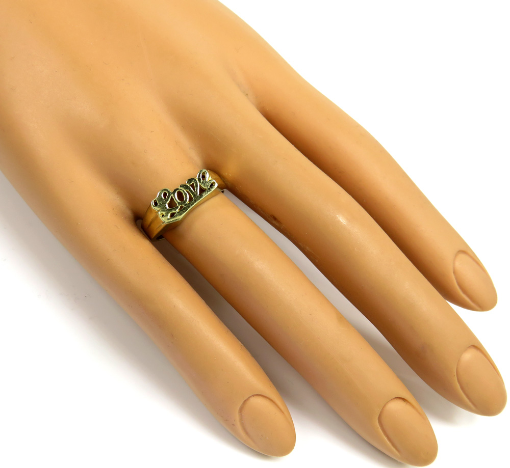 10k yellow gold small love ring - Image 5