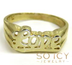 10k yellow gold small love ring 