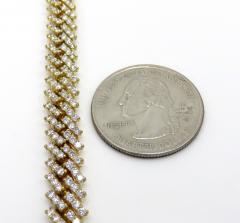 14k yellow white or rose gold diamond miami tight link chain 18-26