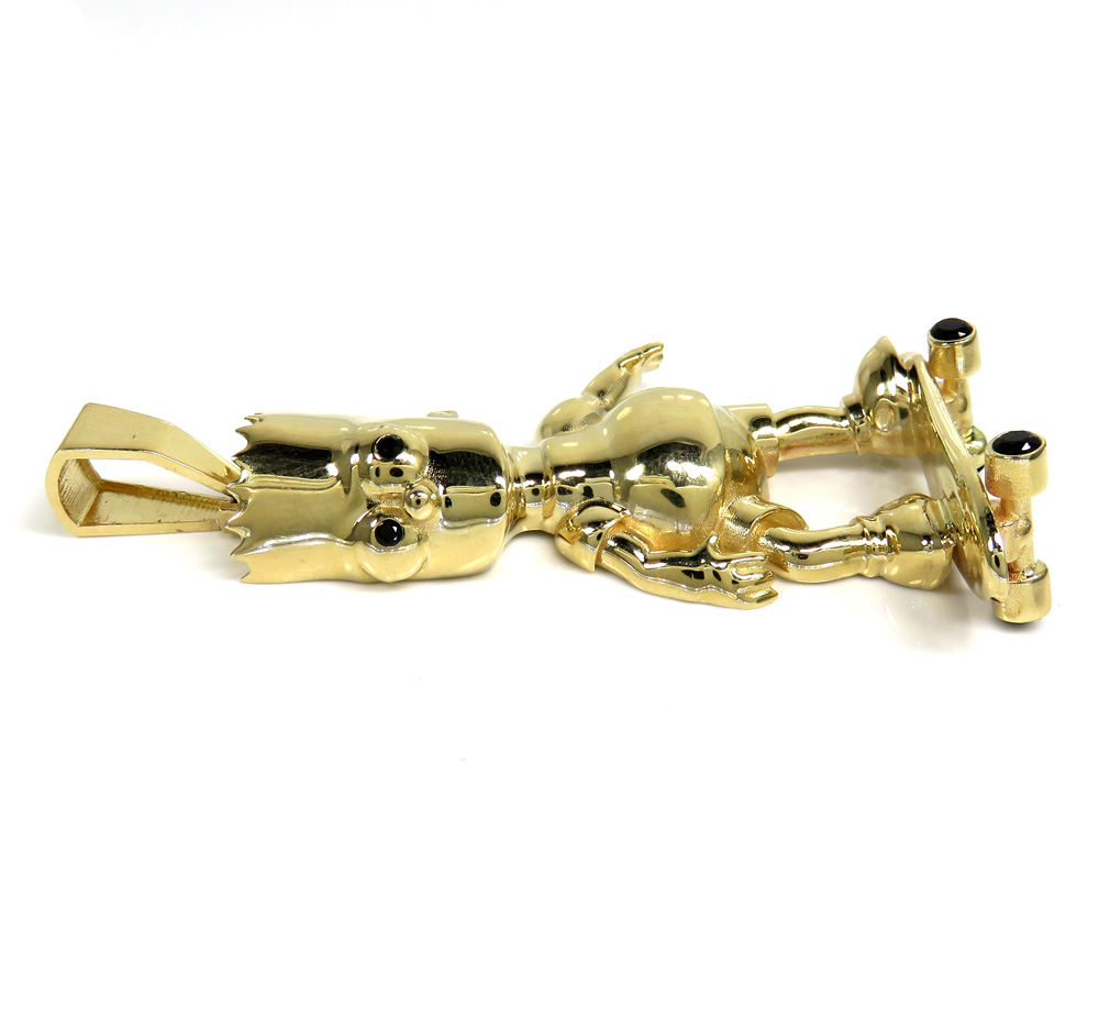 Buy 14k Yellow Gold Cz Bart Simpson Cartoon Pendant 0.50ct Online at SO ICY JEWELRY