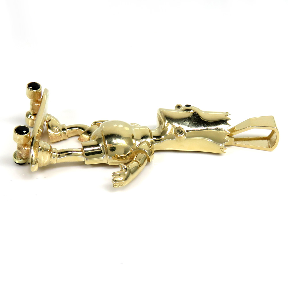 14k yellow gold cz  cartoon pendant 0.50ct