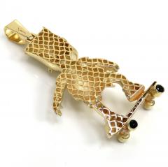 14k yellow gold cz  cartoon pendant 0.50ct