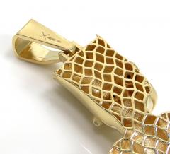 14k yellow gold cz  cartoon pendant 0.50ct