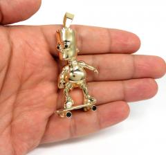 14k yellow gold cz  cartoon pendant 0.50ct