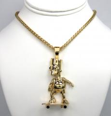 14k yellow gold cz  cartoon pendant 0.50ct