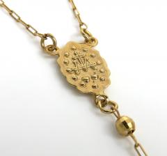 14k yellow gold diamond cut bead rosary chain 26 inch 2.80mm