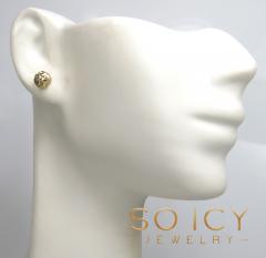 14k yellow gold diamond cut 6mm sphere earrings 