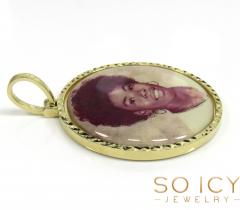 14k yellow, white, rose gold large double sided picture pendant
