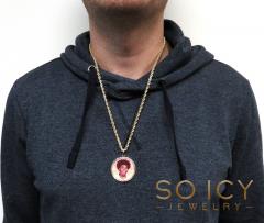 14k yellow, white, rose gold large double sided picture pendant