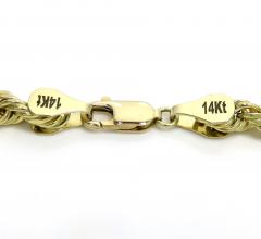 14k yellow gold hollow rope bracelet 8.50 inches 6.50mm