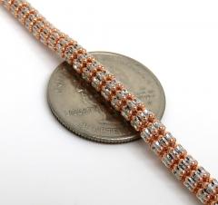 10k gold diamond cut ice link chain 4.5mm 18-26
