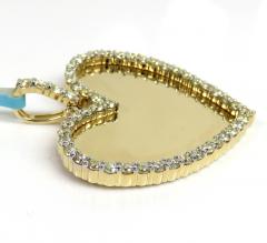 10k yellow gold diamond medium heart picture pendant 1.35ct