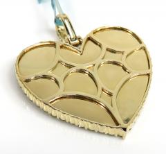 10k yellow gold diamond medium heart picture pendant 1.35ct