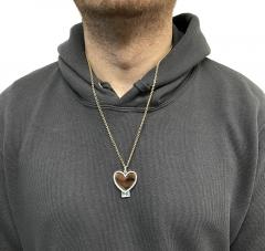 10k yellow gold diamond medium heart picture pendant 1.35ct