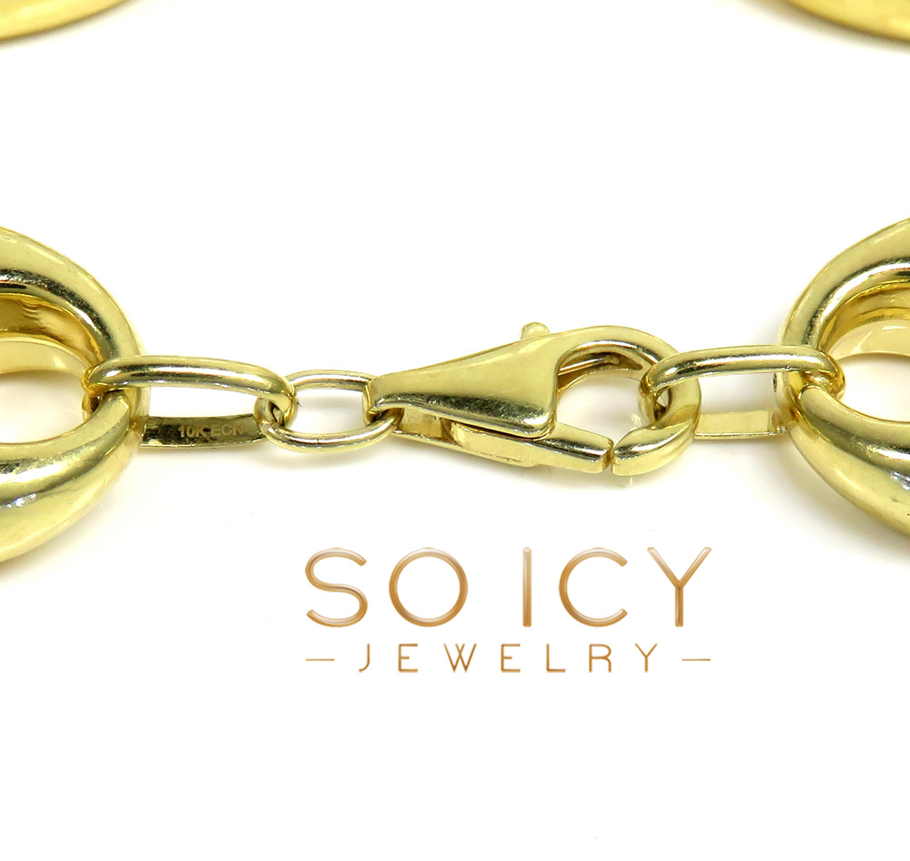 10k yellow gold hollow xl gucci puff bracelet 8.50 inches 19mm - Image 4