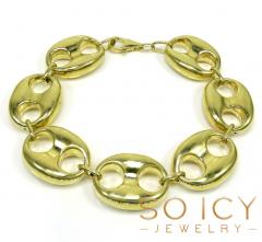10k yellow gold hollow xl gucci puff bracelet 8.50 inches 19mm 