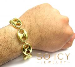 10k yellow gold hollow xl gucci puff bracelet 8.50 inches 19mm 