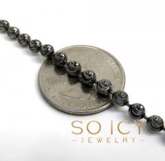 10k black gold moon cut bead link chain 20-26 inch 4mm