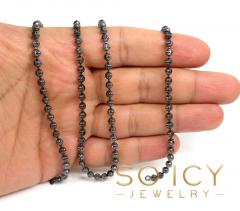 10k black gold moon cut bead link chain 20-26 inch 4mm