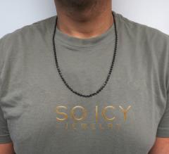 10k black gold moon cut bead link chain 20-26 inch 4mm