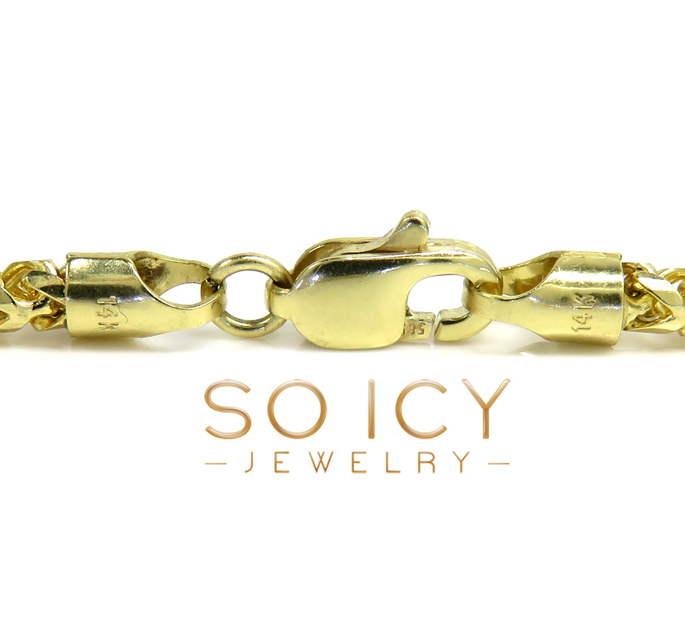 14k solid yellow gold diamond cut franco chain 18-24 inches 2.6mm - Image 3