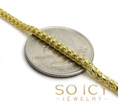 14k solid yellow gold diamond cut franco chain 18-24 inches 2.6mm