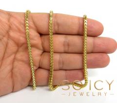14k solid yellow gold franco chain 18-24 inches 3mm