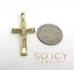 14k yellow gold bold italian jesus cross 