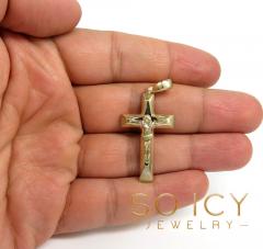 14k yellow gold bold italian jesus cross 