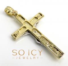 14k two tone fancy italian jesus cross pendant