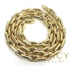 10k yellow gold large hollow cable link chain 22-24 inches 9mm