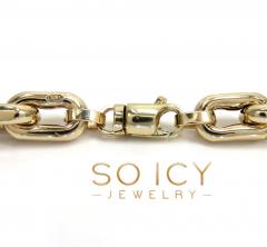 10k yellow gold large hollow cable link chain 22-24 inches 9mm