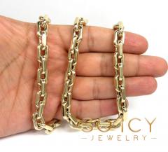 10k yellow gold large hollow cable link chain 22-24 inches 9mm