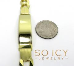 14k yellow gold thick cuban id bracelet 8.75 inch 12mm 