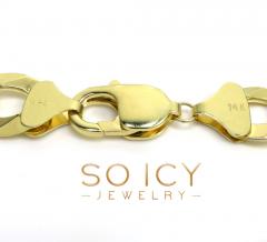 14k yellow gold thick cuban id bracelet 8.75 inch 12mm 