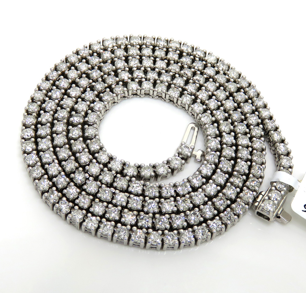 14k white gold round 7 pointer diamond tennis chain 22 inches 3.50mm 13.05ct - Image 2