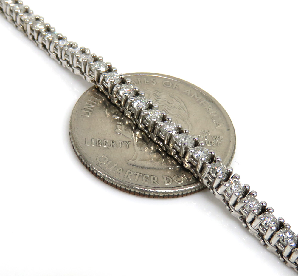 14k white gold round 7 pointer diamond tennis chain 22 inches 3.50mm 13.05ct - Image 3