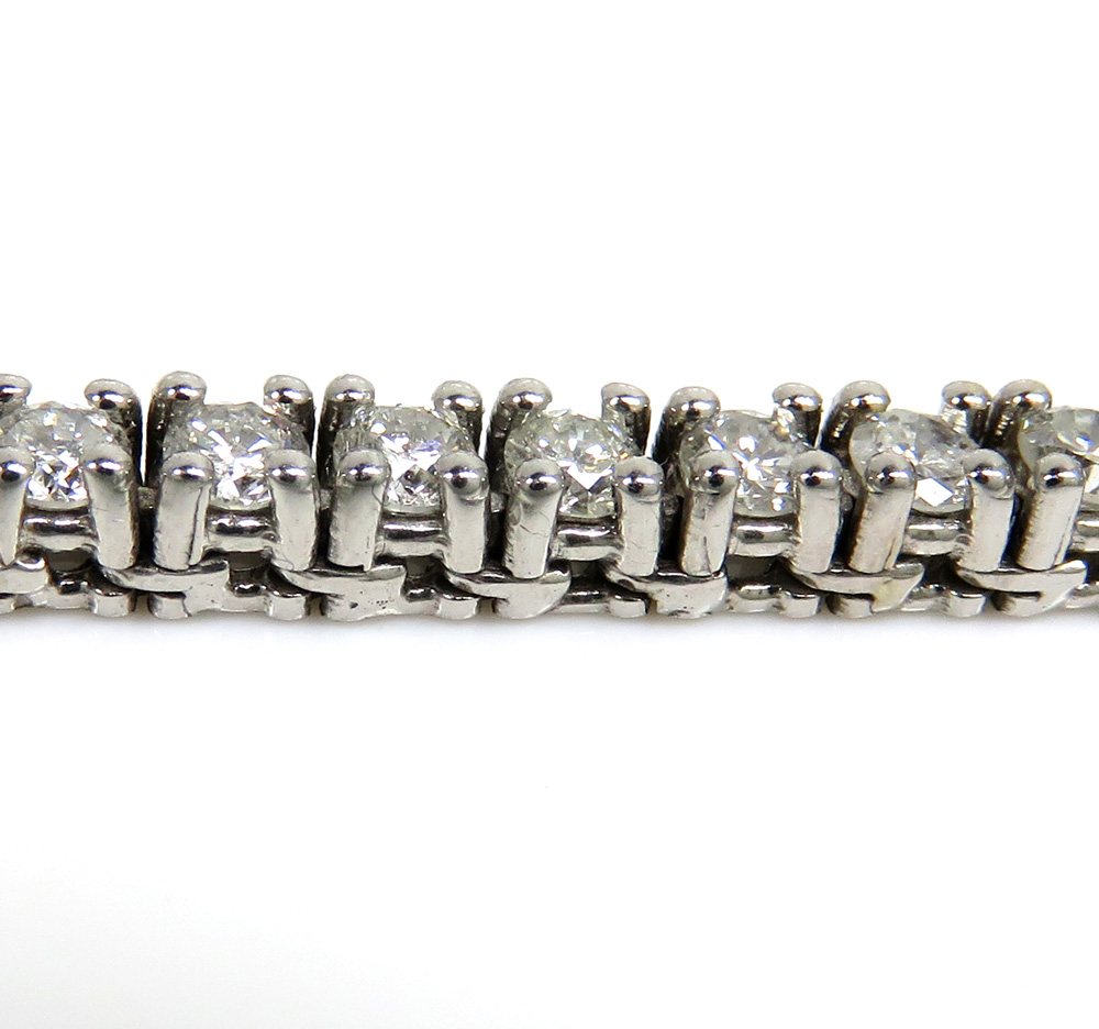 14k white gold round 7 pointer diamond tennis chain 22 inches 3.50mm 13.05ct - Image 4