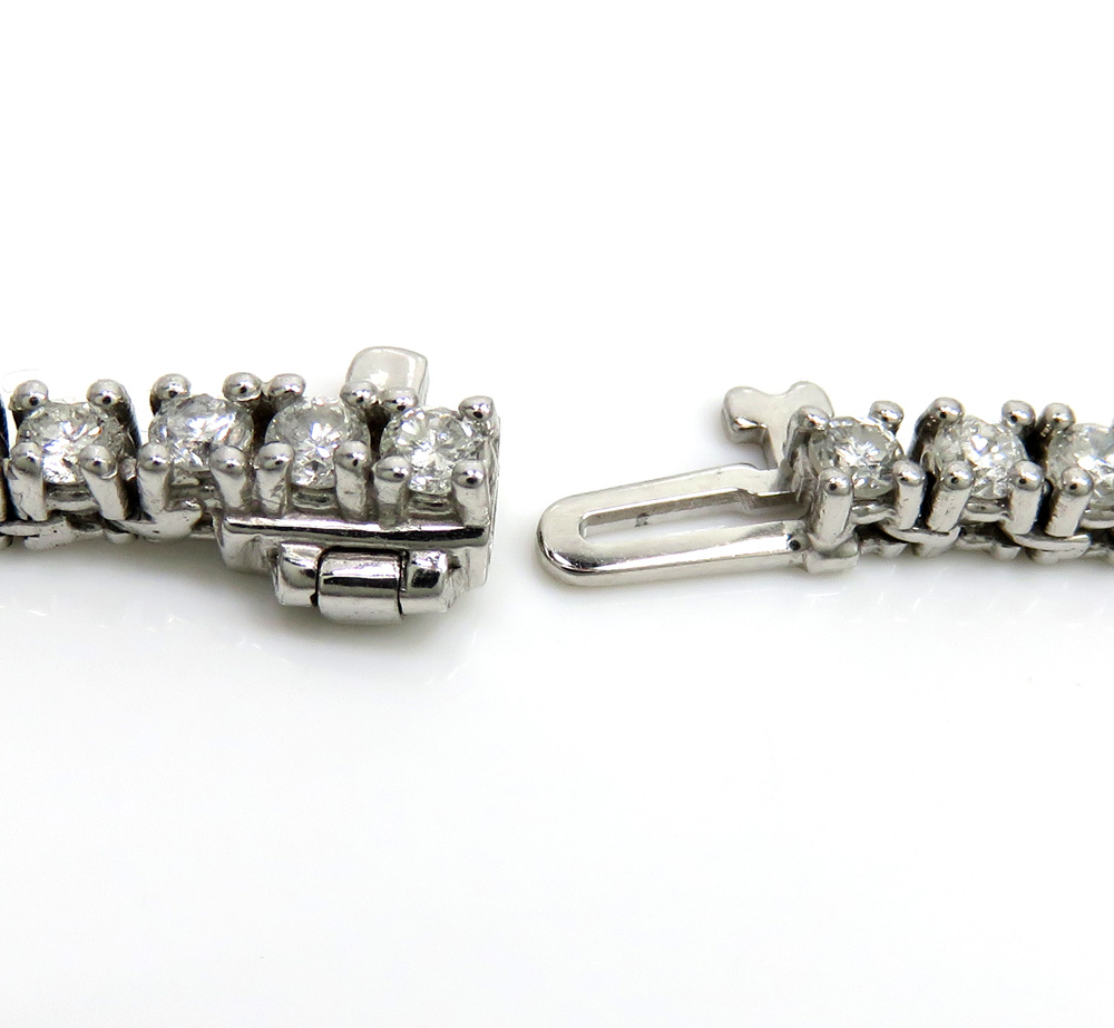 14k white gold round 7 pointer diamond tennis chain 22 inches 3.50mm 13.05ct - Image 5