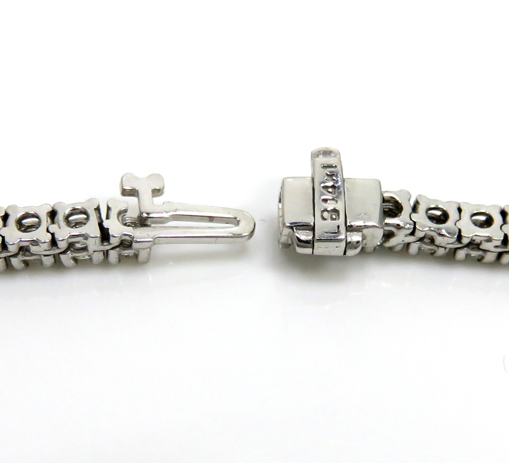 14k white gold round 7 pointer diamond tennis chain 22 inches 3.50mm 13.05ct